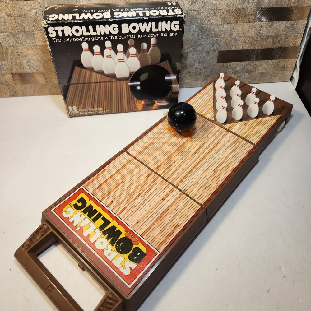 Vtg Tomy Strolling Bowling Wind Up Game 7071 Made in Japan Original Box 1970s